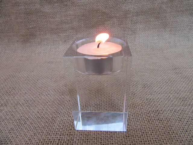 10Pcs Cube Crystal Tealight Candle Holder Wedding Party Favor - Click Image to Close