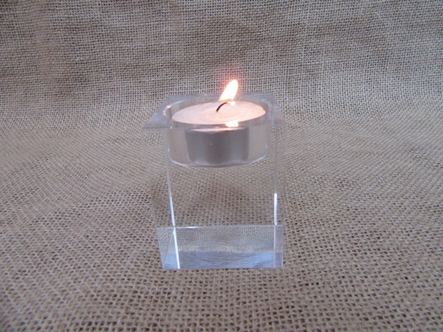 4Pcs Cube Crystal Tealight Candle Holder Wedding Party Favor 4Pcs Cube Crystal Tealight Candle Holder Wedding Party Favor