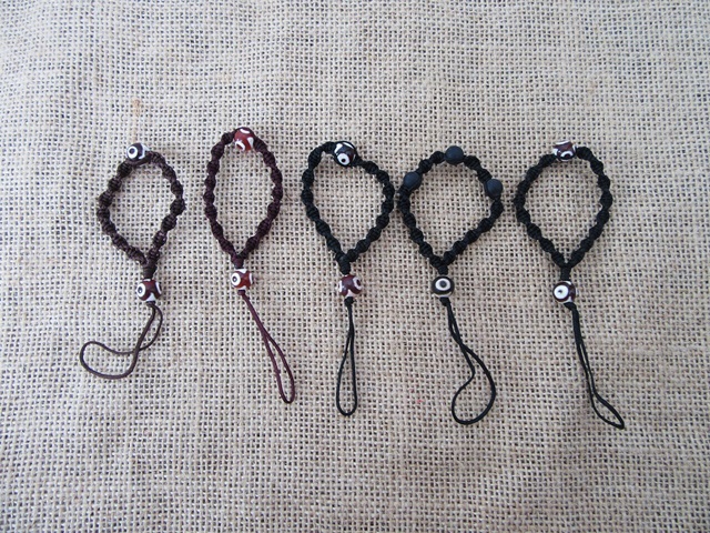 6Pkts X 12Pcs Knitted Mobile Phone Tags Straps with Stone Beads 6Pkts X 12Pcs Knitted Mobile Phone Tags Straps with Stone Beads