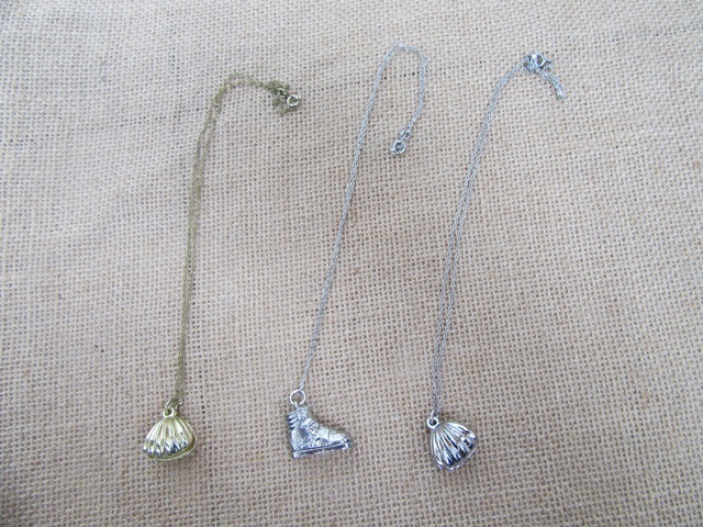 12X Metal Chain Necklace with Alloy Zinc Shell Etc Pendants 12X Metal Chain Necklace with Alloy Zinc Shell Etc Pendants