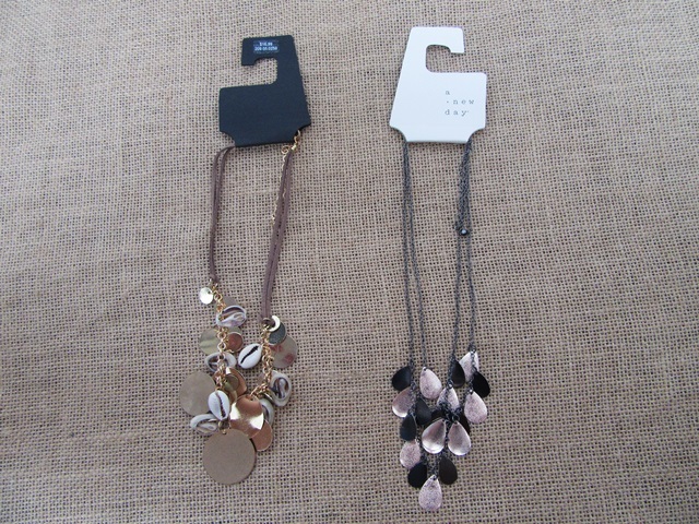 12X Fashion Necklace with Dangle Charms Assorted