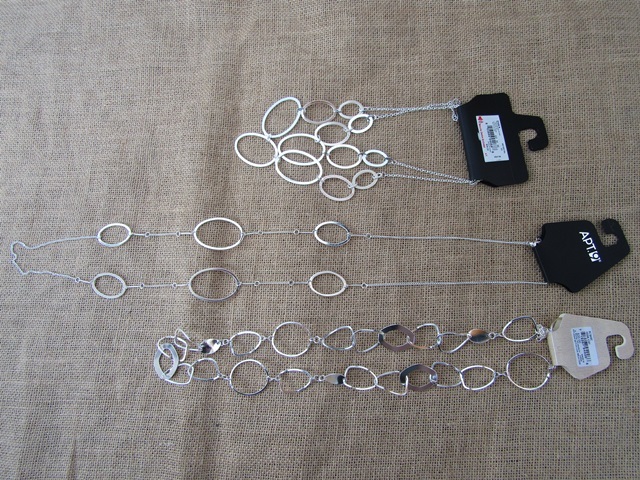 12X Fashion Trend Necklace with Loop Circle Charms