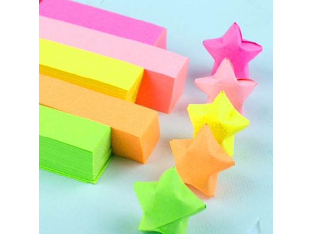 2x1350Pcs Origami Lucky Star Paper for Funny 5 Colors Mixed