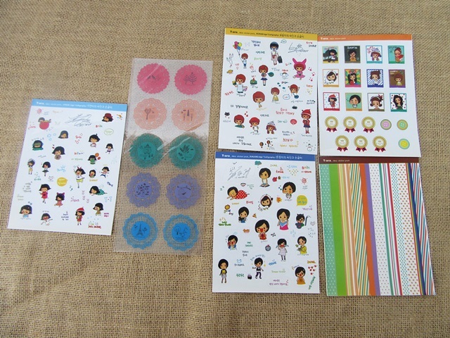 16Sheets Kids Scrapbooking Craft Sticker Notebook Sticker Assort - Click Image to Close