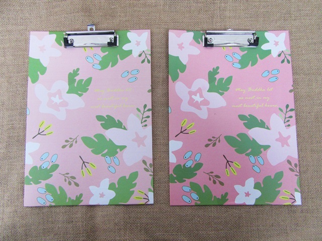 5X A4 Pink Clipboard Metal Clip Thick Paper Writing Plate Note P