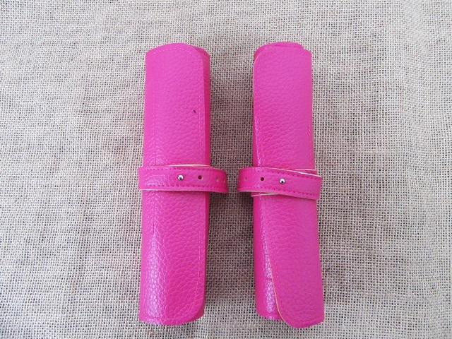 6Pcs Fushia PU Leather Pencil Case Makeup Bag 6Pcs Fushia PU Leather Pencil Case Makeup Bag