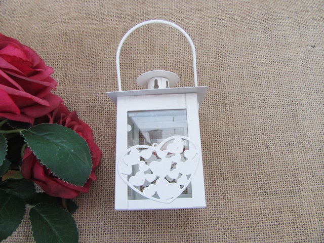 4X White Heart Mini-Lanterns Bombonieres Wedding Favours - Click Image to Close