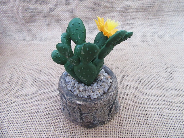 4Pcs Artificial Succulents Plant with Pot Fake Cactus Bonsai - Click Image to Close