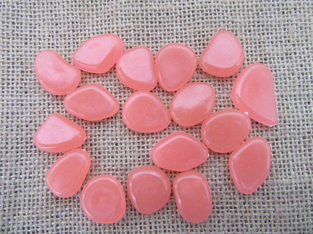 100 Glow in The Dark Stones Pink Pebbles Rock Fish Home Garden - Click Image to Close