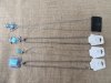 12Pcs Metal Chain Necklace with Blue Gemstone Pendant 12Pcs Metal Chain Necklace with Blue Gemstone Pendant