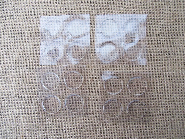 50Sheets X 4Pcs Adhensive Round Clear Cabochon Tiles Beads 25mm