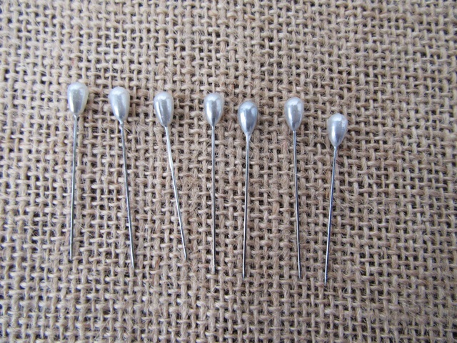 24Packets X 50Pcs Pearl Diamante Pin Wedding Bouquet Corsage Flo