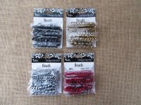 8Sheet x 480pcs Glass Round Beads Mixed Color - 4 Sizes