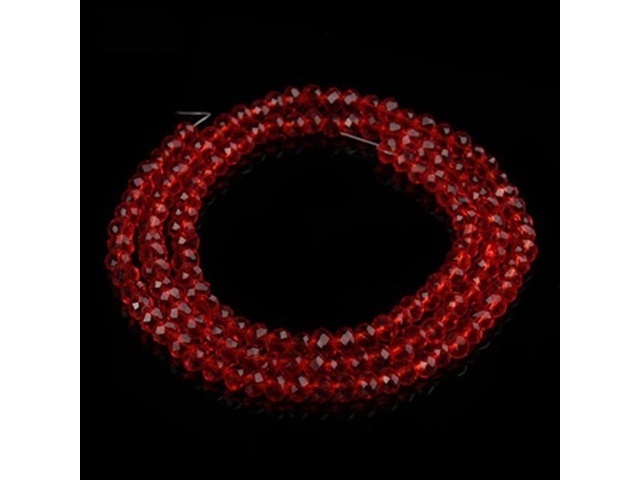 10Strands X 70Pcs Red Facted Glass Crystal Beads 10mm Dia