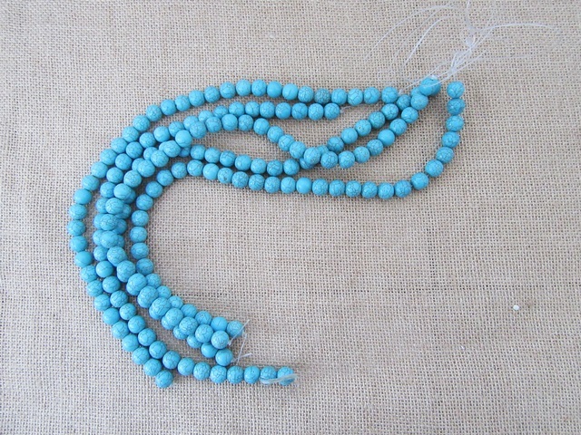 5Strands x 36Pcs Dyed Turquoise Gemstone Beads 12mm Dia.