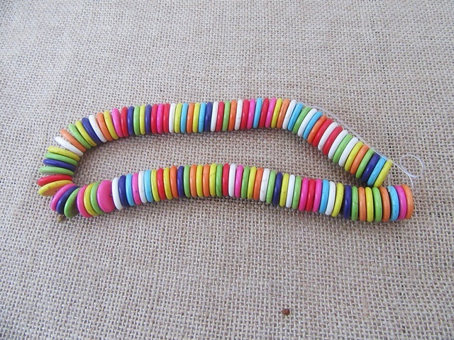 2Strands x 110Pcs Flat Round Circle Gemstone Beads 18x3mm