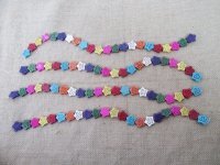 8Strands X 22Pcs Smile Face Star Gemstone Beads 18x20x5mm