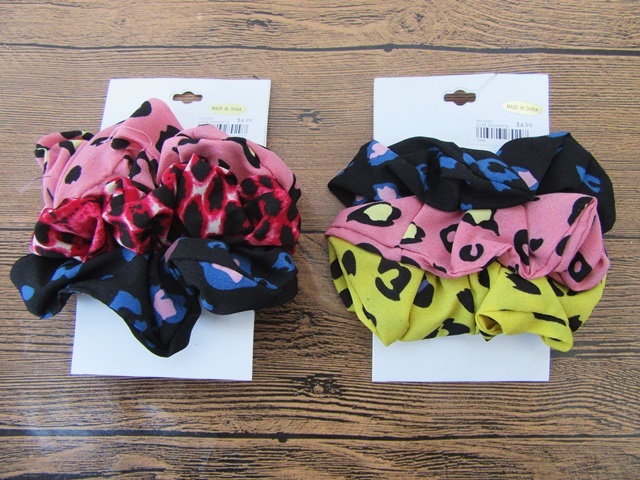 6Sheets X 3Pcs Animal Print Elastic Hair Bands Hair Ties