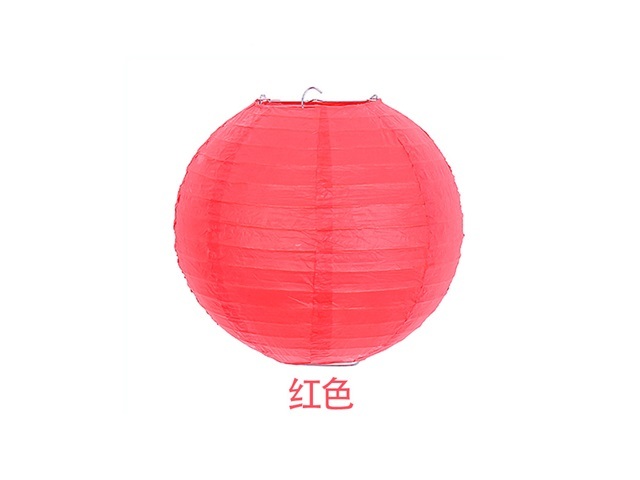 5Pcs Plain Red Round Paper Lanterns 35cm Wedding Party Favor