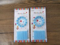 24Sheets Blue Lighting Candles Birthday Cake Candle Party Favor