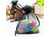 100Pcs Black Drawstring Jewelry Gift Pouches 10x8cm