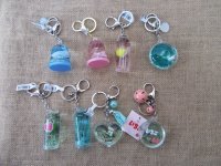 12 Funny Key Rings with Floating Animal or Beads Inside 12 Funny Key Rings with Floating Animal or Beads Inside