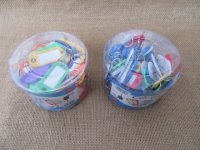 50Pcs Key ID Tags Name Card Labels Keyring Keychain Mixed