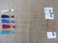6Pcs Metal Chain Necklace with Tassel Pendant Mixed