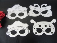 10Pkts X 12Pcs Plain White Paper Mask Opera Party Costume