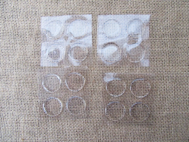 50Sheets X 4Pcs Adhensive Round Clear Cabochon Tiles Beads 25mm - Click Image to Close