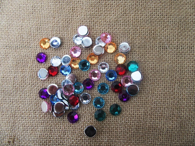 12Sheets X 55Pcs Flatback Acrylic Gemstones Rhinestones 12mm - Click Image to Close