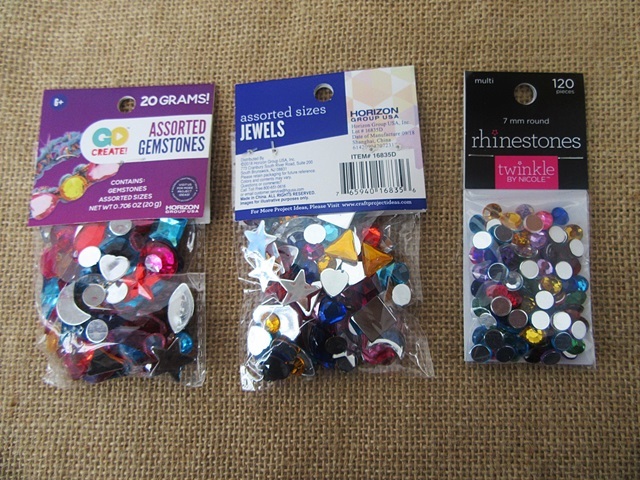 12Sheets Flatback Acrylic Gemstones Rhinestones Assorted - Click Image to Close