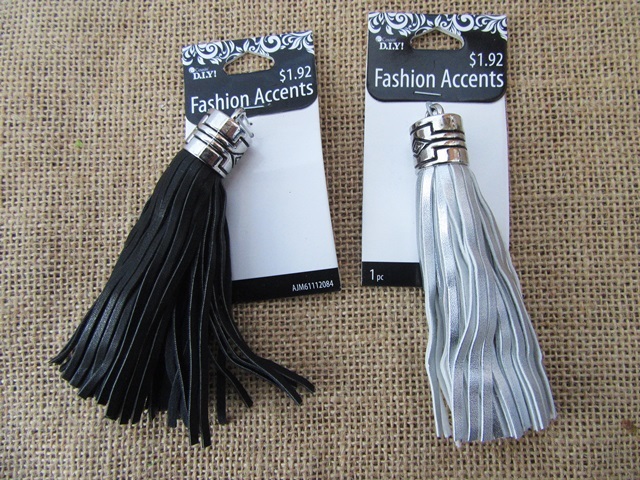 12Pcs Fashion Leatherette Charm Tassel Boho Ethnic Pendant