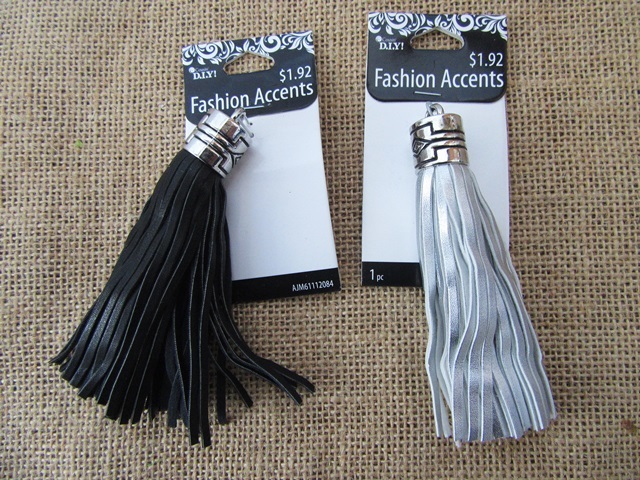 12Pcs Fashion Leatherette Charm Tassel Boho Ethnic Pendant - Click Image to Close