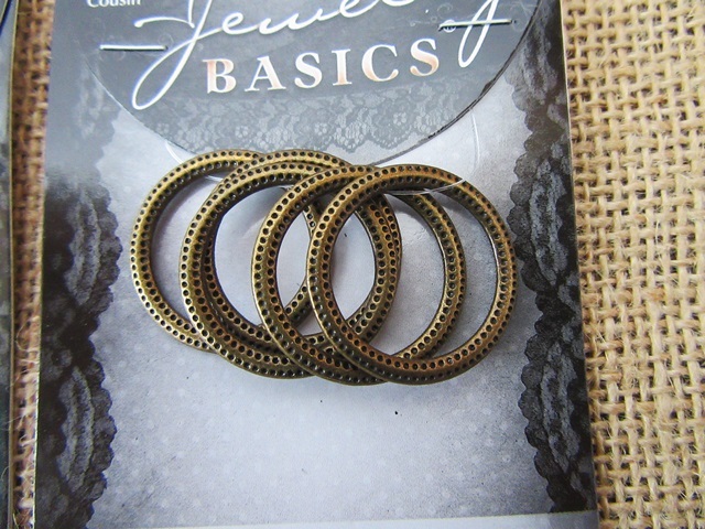 18Sheets X 5Pcs Antique Bronze Metal Ring 27mm - Click Image to Close