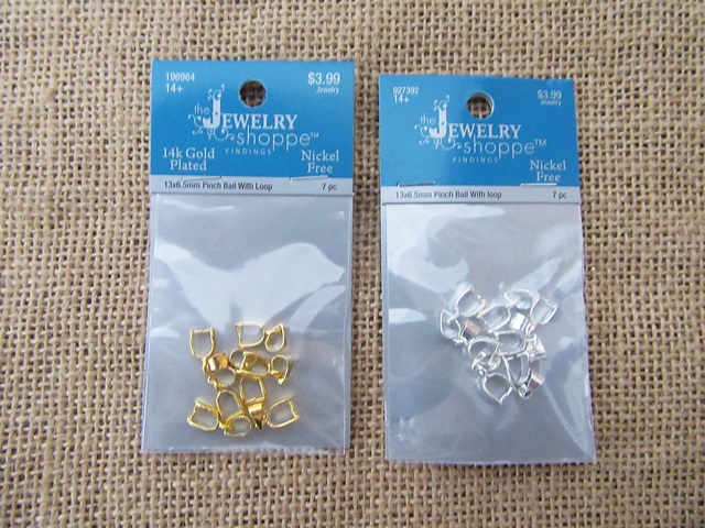 18Sheets X 7Pcs Pinch Bail With Loop Snap On Bail Jewelry Findin - Click Image to Close