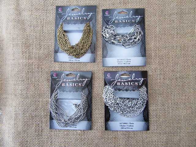 6Packets X 3Strands Metal Chain for Jewellery Making Assorted - Click Image to Close