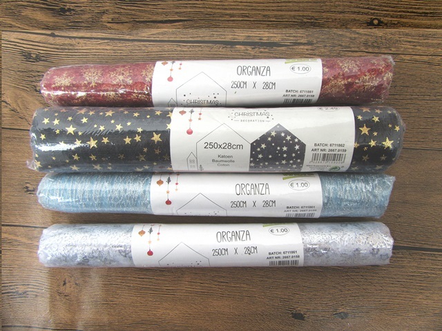 5Rolls Shiny Organza Fabric Roll for Scrapbooking Craft 250x28cm