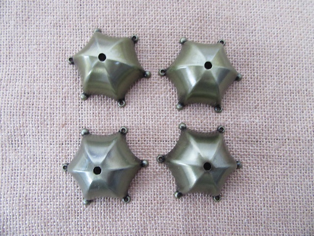 20Pcs Antique Bronze Alloy Caps for Jewellery Making 50x20mm - Click Image to Close