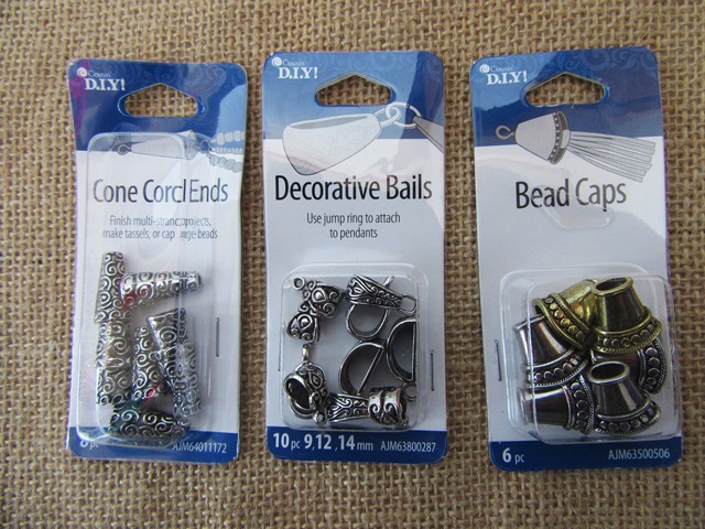 24Sheet Bead Caps Cone Cord Ends Decorative Bails Jewelry Findin - Click Image to Close