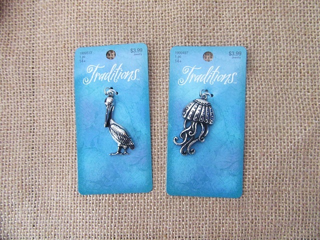 12Pcs Toucans Jellyfish Pendant Charm Craft Jewellery Making