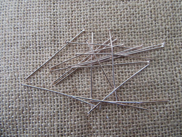 6Sheets X 20Pcs Head Pins Pendant Flat Head Nail Jewelry Finding - Click Image to Close