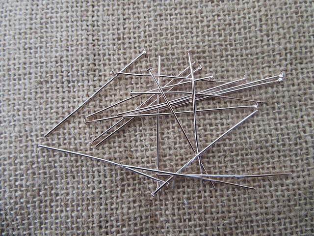 6Sheets X 20Pcs Head Pins Pendant Flat Head Nail Jewelry Finding