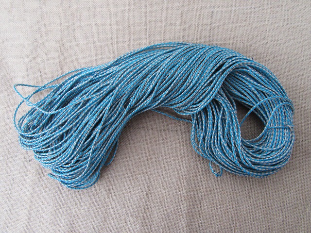 60meter Blue Knitted String Cord for Jewellery Making Crafts - Click Image to Close