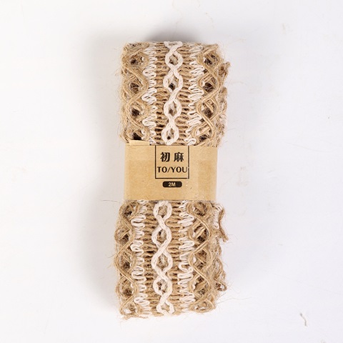 4Rolls X 2Meters White Burlap Rope Ribbon Hemp Cord Gift Wrappin - Click Image to Close