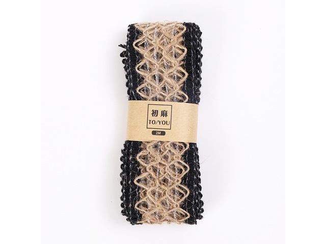 4Rolls X 2Meters Black Burlap Rope Ribbon Hemp Cord Gift Wrappin
