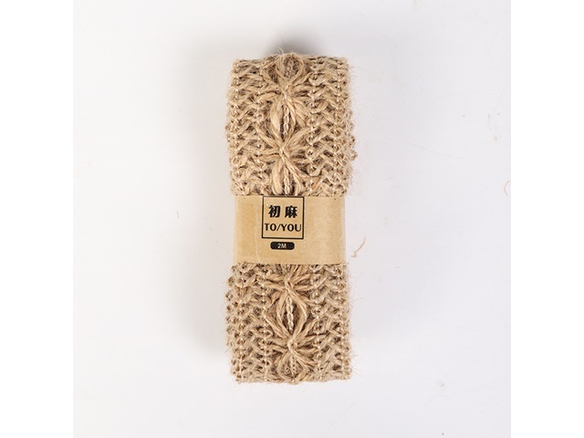 4Rolls X 2Meters Natural Color Burlap Rope Ribbon Hemp Cord Gift
