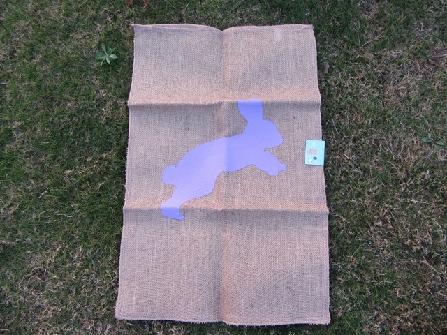 2Pcs Rabbit Pattern Hemp Linen Bag 72.5x48cm Without String 2Pcs Rabbit Pattern Hemp Linen Bag 72.5x48cm Without String