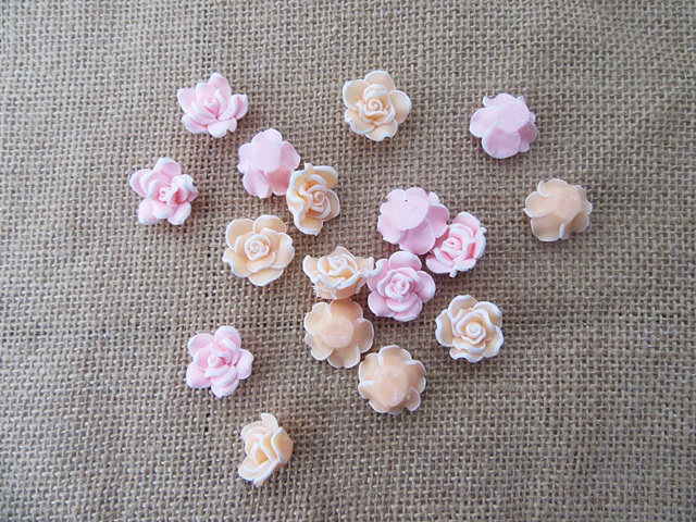 50Pcs Polymer Clay Rose Flower Beads Charms 20x12mm - Click Image to Close