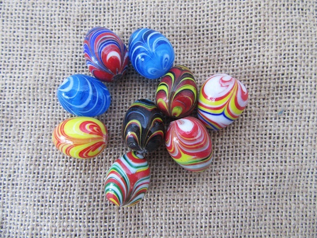 20Pcs Oval Handmade Glass Egg 29x22mm Mixed Color 20Pcs Oval Handmade Glass Egg 29x22mm Mixed Color